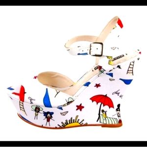 Alice & Olivia Sandals size 8 & Alice +Olivia Colorblock Sweater Size M